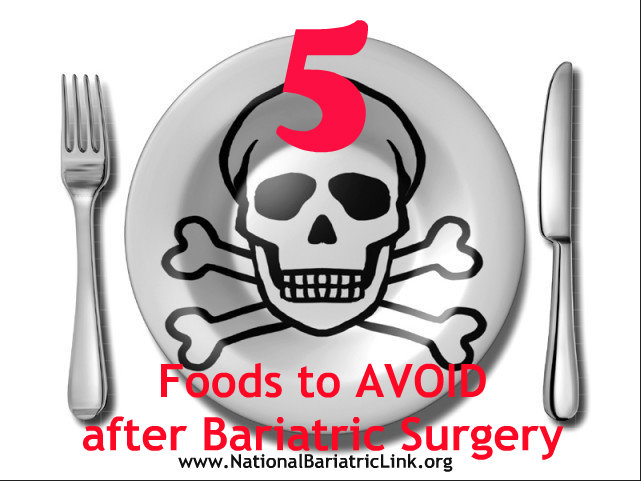 five foods to avoid after bariatric surgery